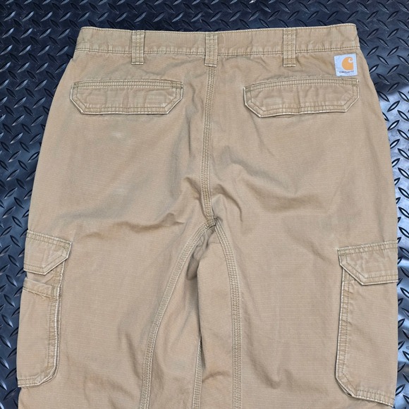Carhartt Force Relaxed Fit Cargo Pants Mens 36x36 Tan Ripstop Work Trousers - Picture 10 of 13